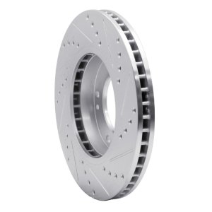 Kia Sorento Brake Rotor (1) - Front Left - R1 Concepts - Drilled & Slotted - Silver - `03-`06